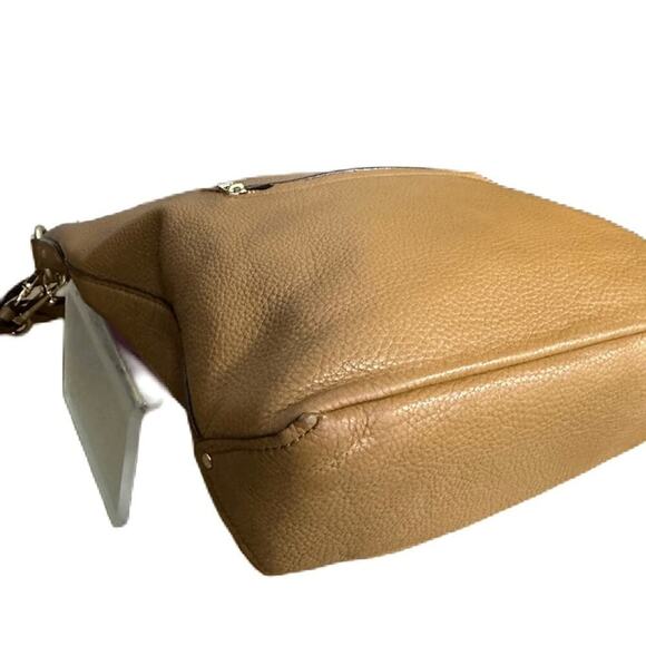 Coach 2Way Bag Abby Duffle Cognac Goldtone F31507 Leather Hobo + Crossbody Strap - Picture 5 of 15